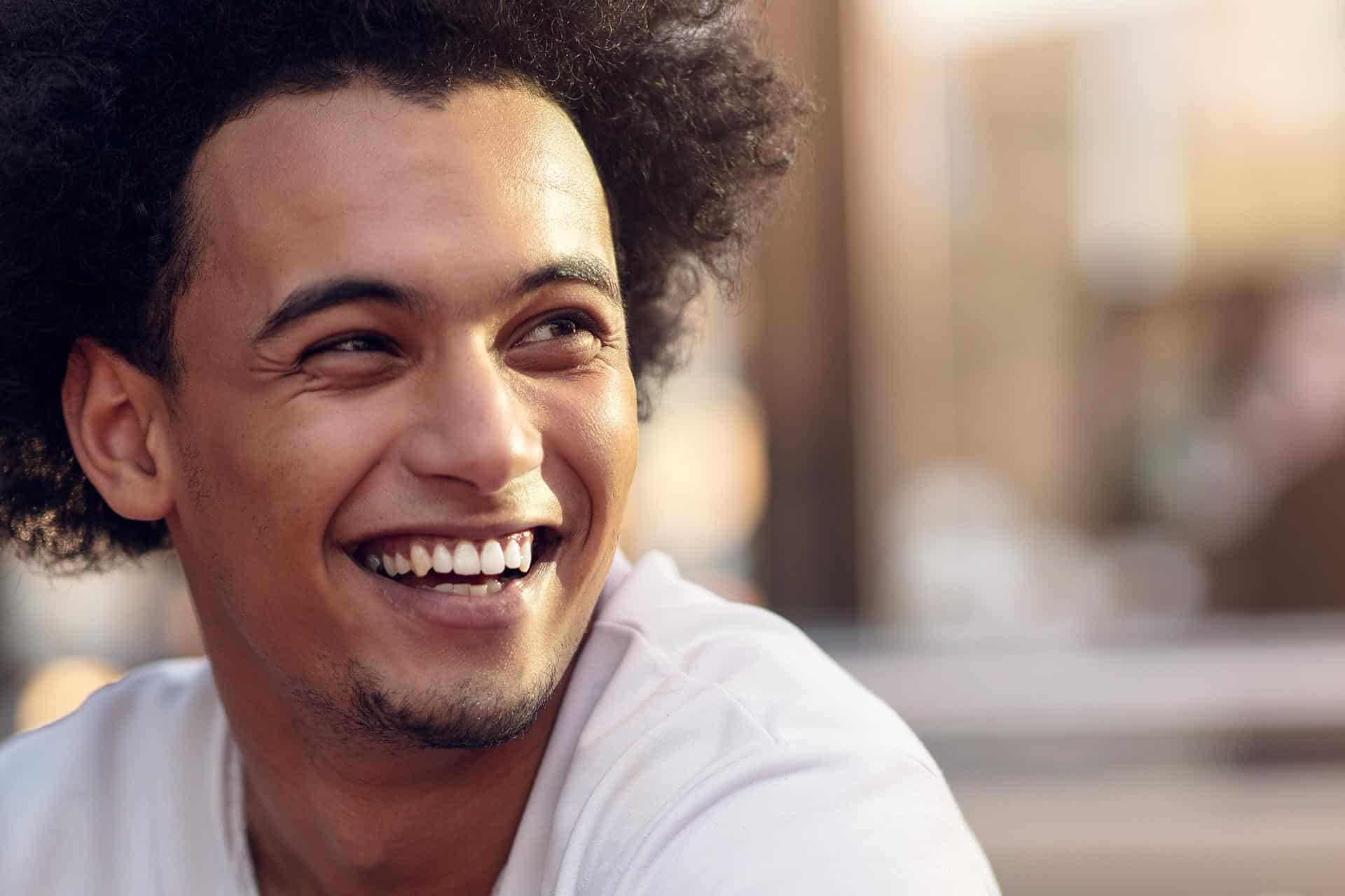 Close up portrait of Man after a nose job