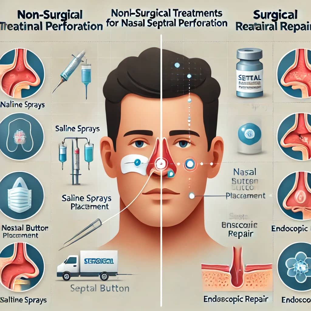 Comparison of non-surgical treatments with surgical options. 