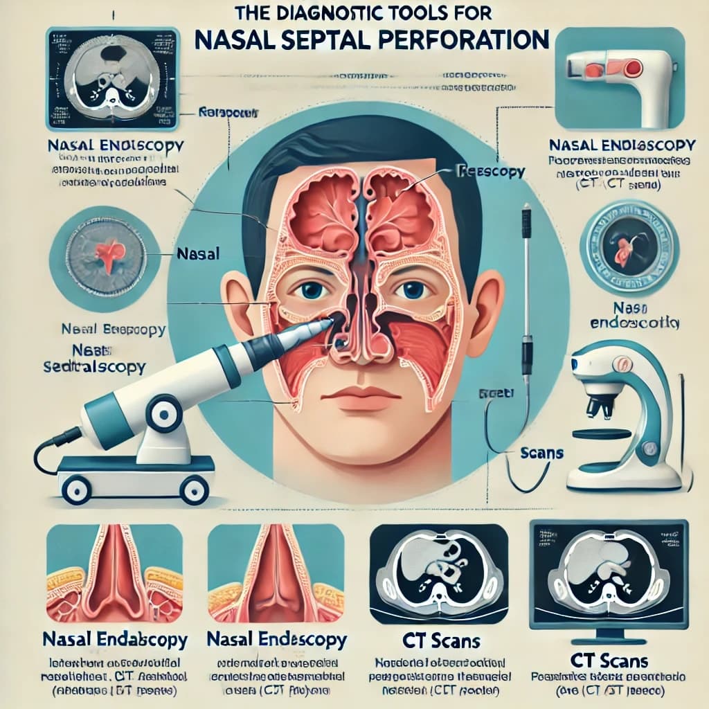 Diagnostic tools for nasal septal perforation.