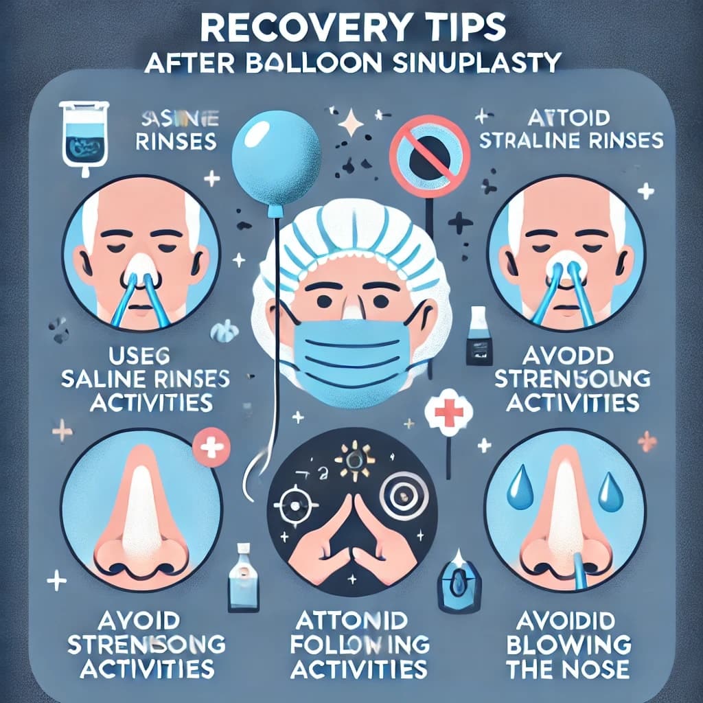 Recovery tips after balloon sinuplasty.