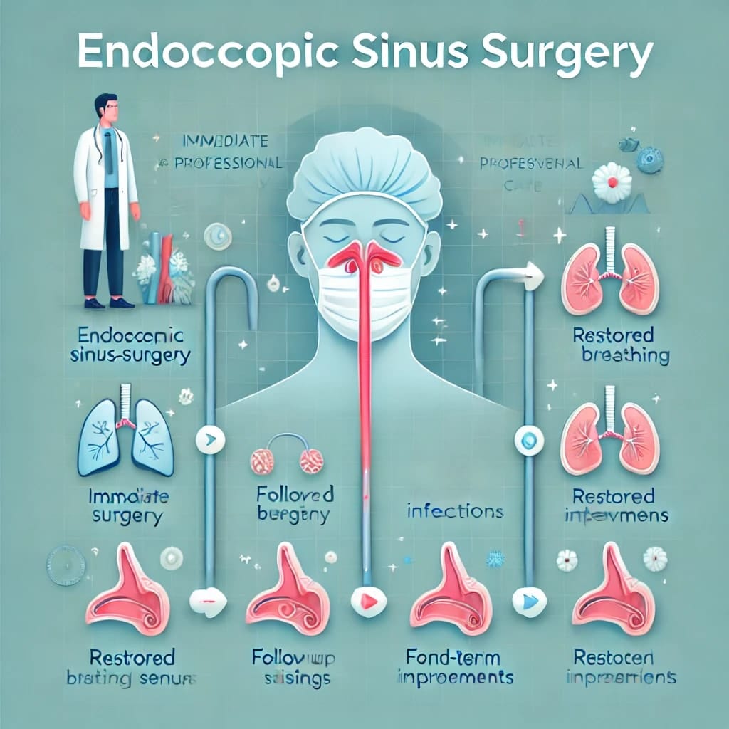 Recovery phases after endoscopic sinus surgery.