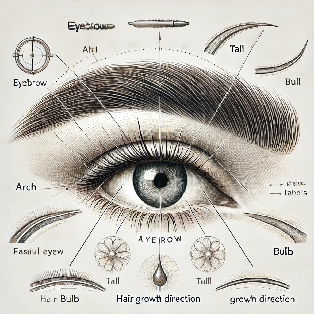 Anatomy of the eyebrow. 