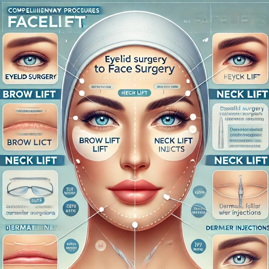 Facelifts combined with other procedures.