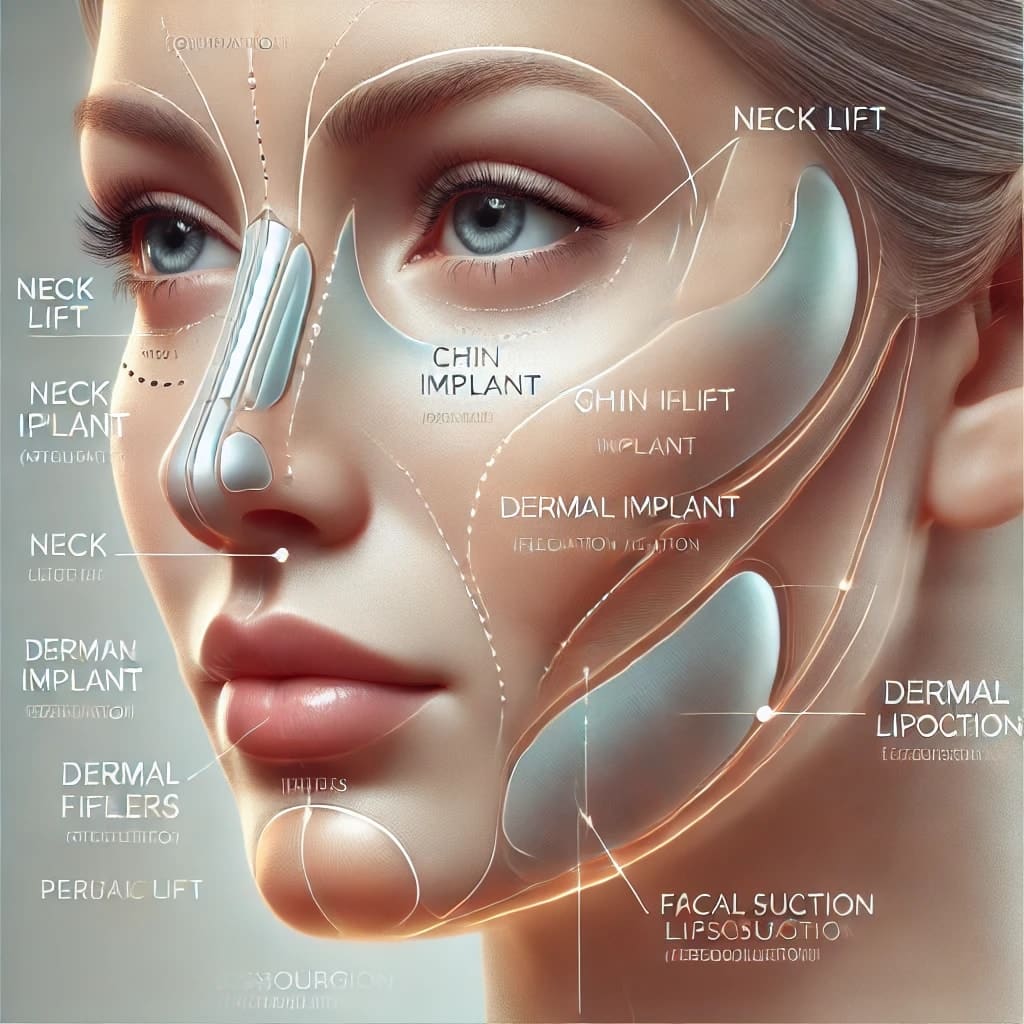 Various facial contouring combination procedures. 