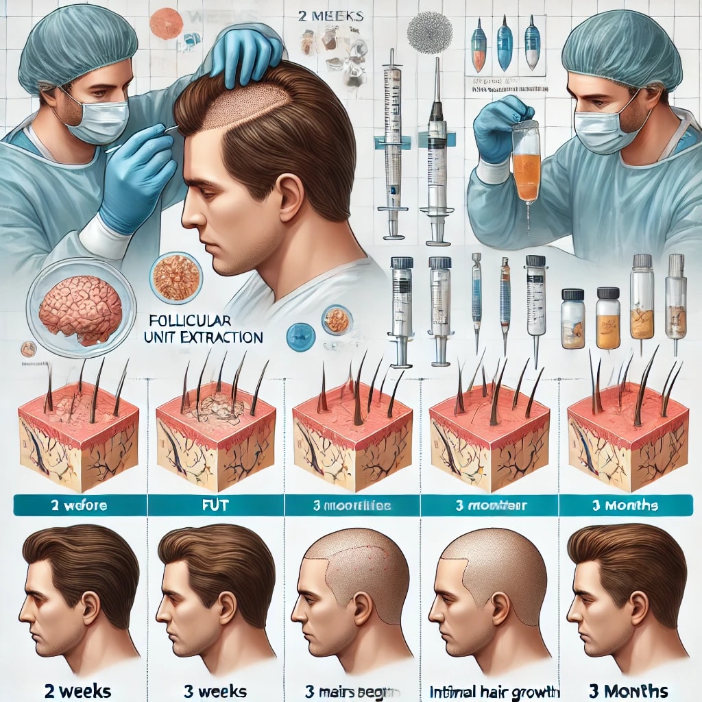 Surgeon performing FUE hair transplant.