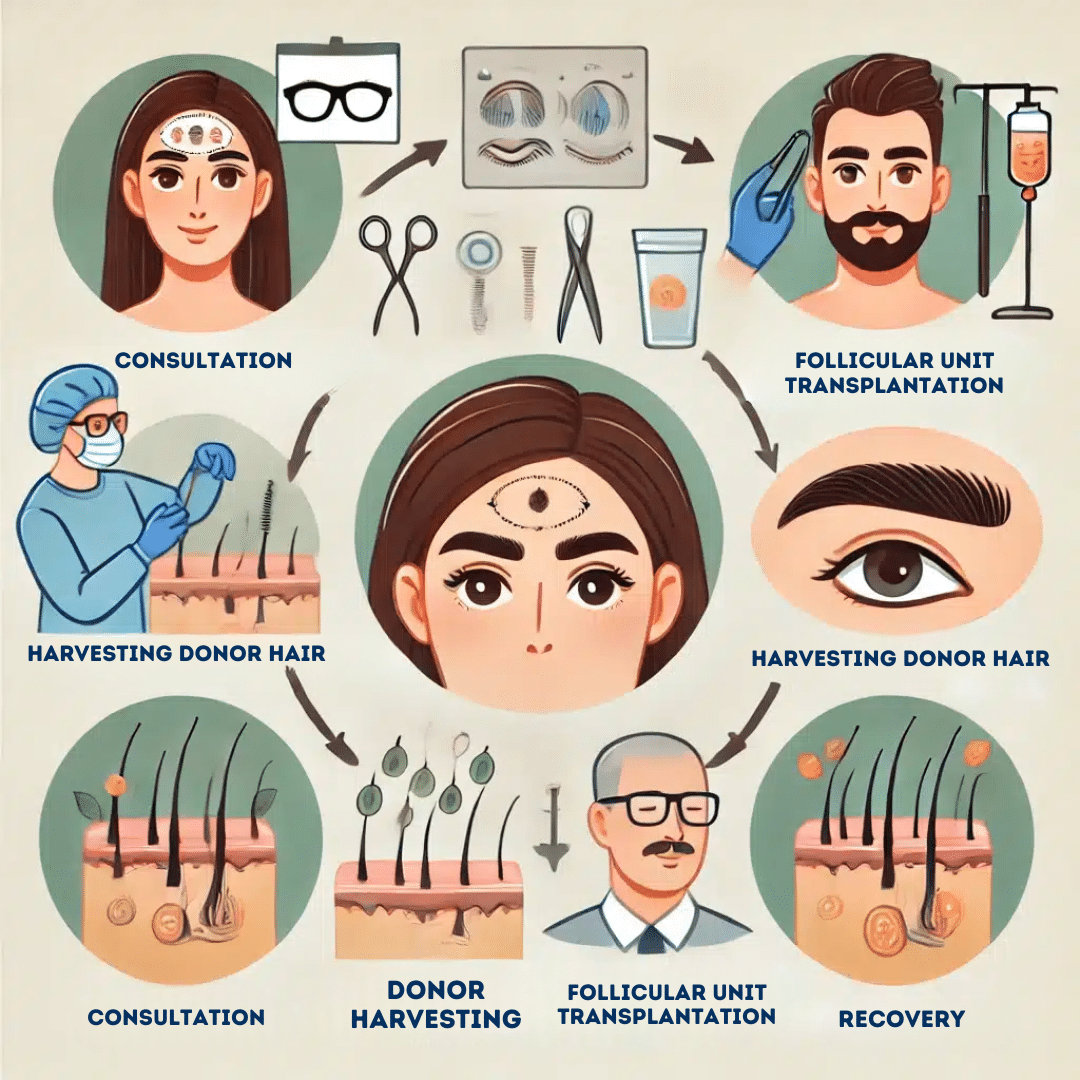 Step-by-Step Eyebrow Transplant Procedure