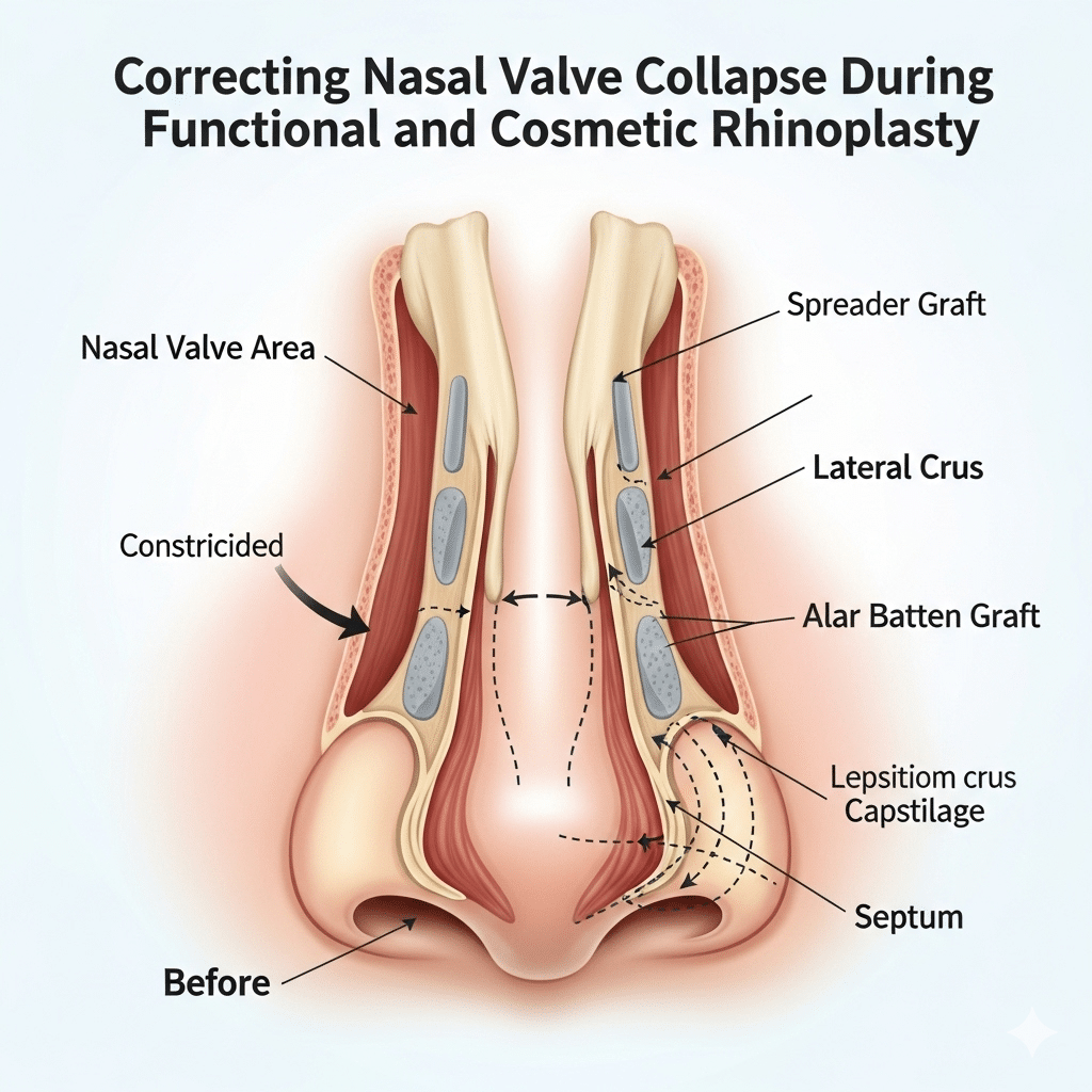 Correcting Nasal Valve Collapse During Functional And Cosmetic Rhinoplasty